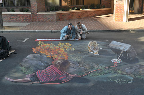 Santa Clara Artists Create 3D Chalk Art Paintings