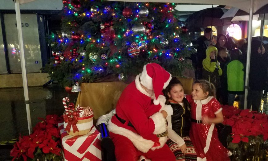The annual Sunnyvale Tree Lighting was a little wet, but the show still went on. People still showed up to support the Downtown.