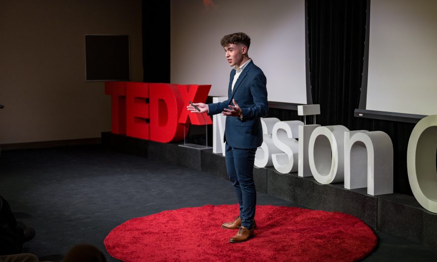 Mission Early College High School student Luis Valdes spoke about his weight loss and the psychology behind it at Mission College's TEDx talk.