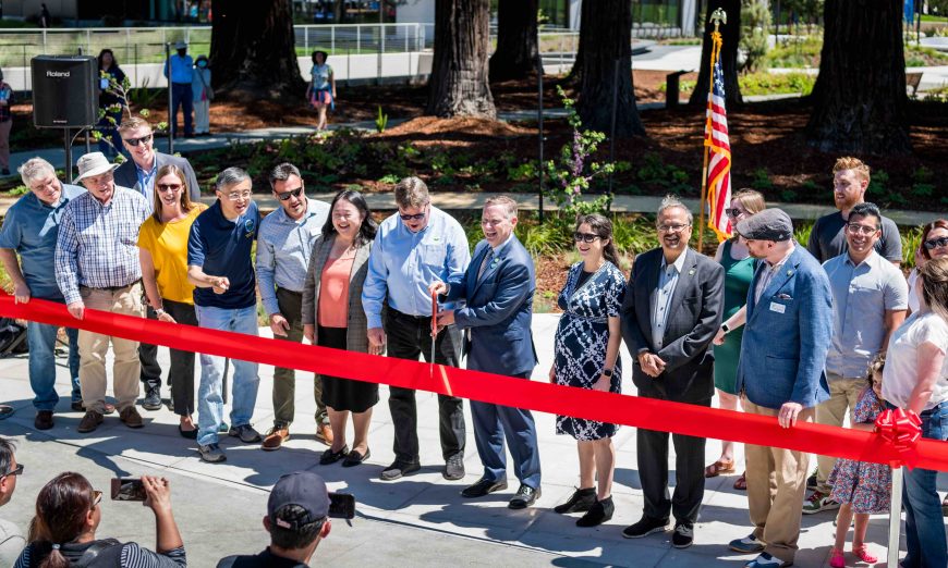 The City of Sunnyvale cut the ribbon on its new Civic Center, phase two of the City's redevelopment of its City Hall and surrounding buildings.