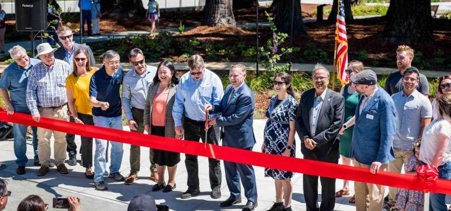 The City of Sunnyvale cut the ribbon on its new Civic Center, phase two of the City's redevelopment of its City Hall and surrounding buildings.