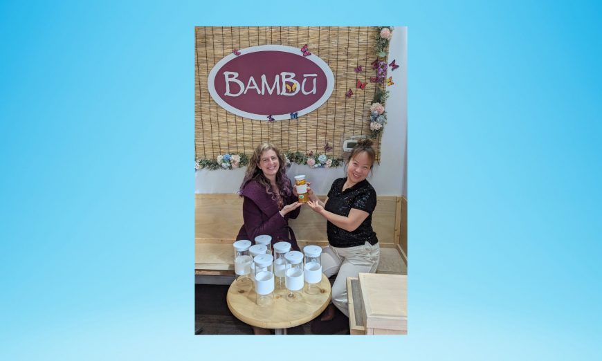 Thanks to a city grant, Sunnyvale's Cafe Bambu teams with Okapi Reusables for reusable to go cups that divert trash from local landfills.