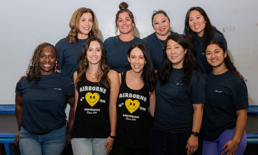 Founders Melanie Ruggiero and Leah Tanquary celebrated with the 30th anniversary of Airborne Gymnastics with their students and community.