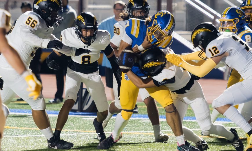 In the annual rivalry game, the Wilcox Chargers football team led by Kai Imahara beat the Santa Clara Bruins by a score of 42-0.