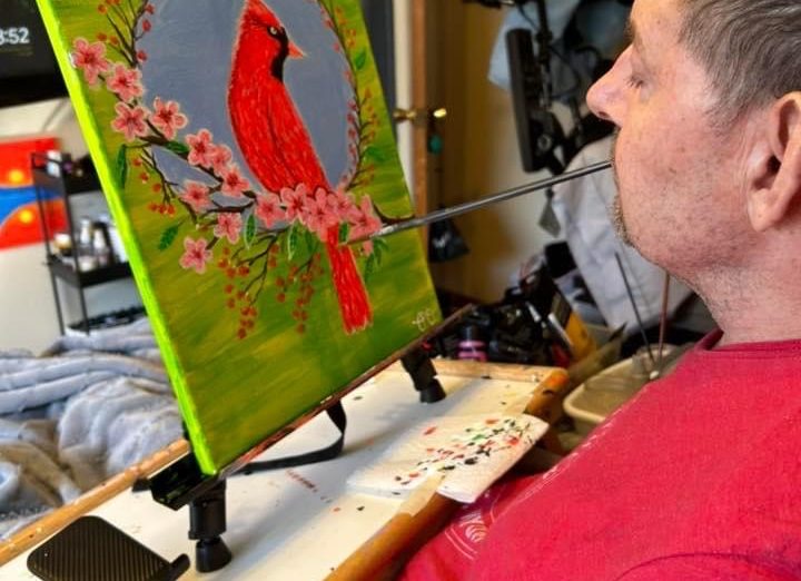 After discovering he had multiple sclerosis, Santa Clara's Paul O'Lone found a new way to express himself through teeth painting.