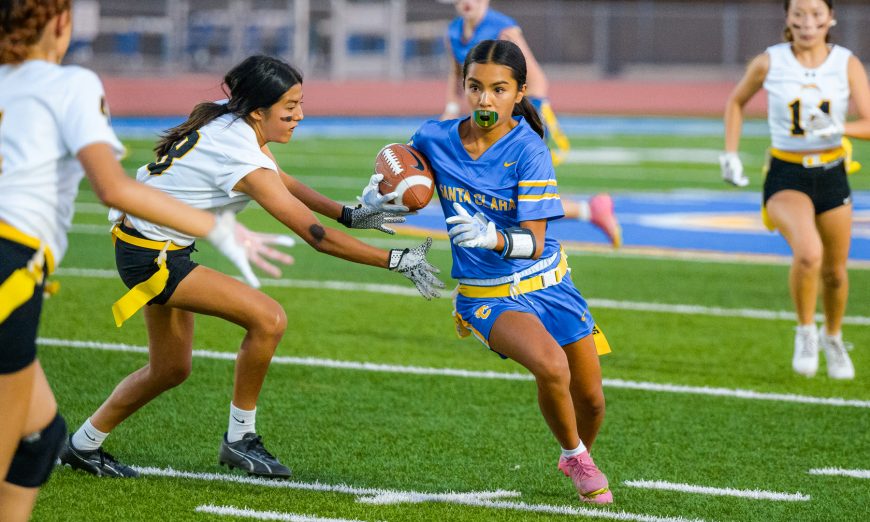 Santa Clara Bruins girls’ flag football secures league title. MVP Aviana Rangel and Head Coach Michelle Bumbaca share season highlights.